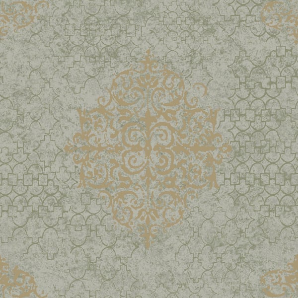 Galerie Wallcoverings Lustre Damask Galerie Wallcoverings  Rose Gold   - CM2486