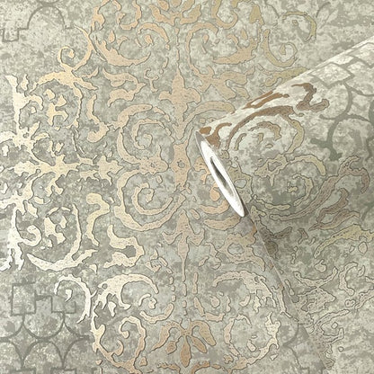 Galerie Wallcoverings Lustre Damask Galerie Wallcoverings  Rose Gold   - CM2486