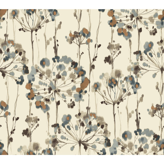 York Wallcoverings Candice Olson Modern Artisan II Flourish Teal Wallpaper  Florals and Flowers Blues   - CN2100