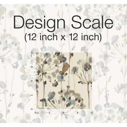 York Wallcoverings Candice Olson Modern Artisan II Flourish Teal Wallpaper  Florals and Flowers Blues   - CN2100