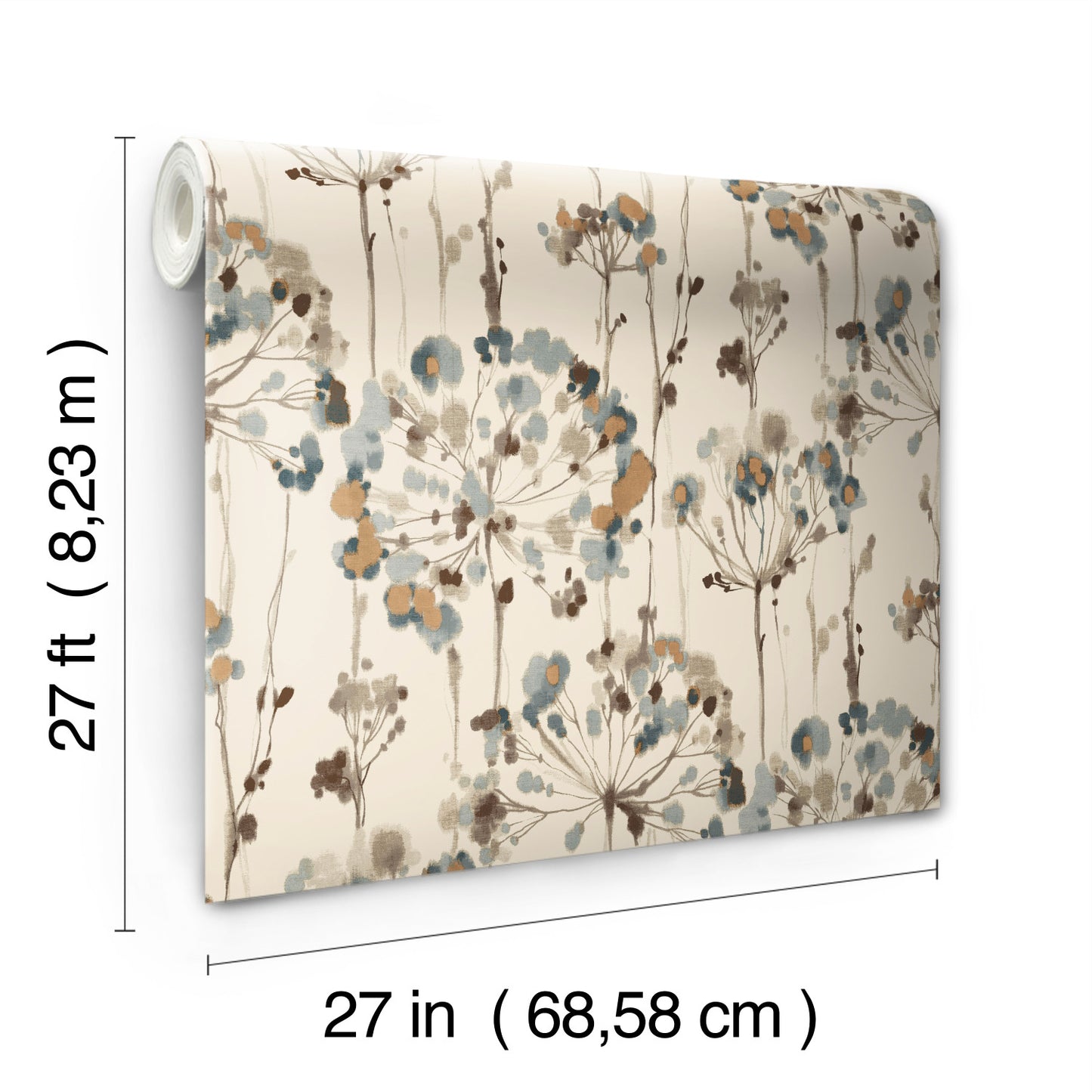 York Wallcoverings Candice Olson Modern Artisan II Flourish Teal Wallpaper  Florals and Flowers Blues   - CN2100