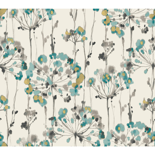York Wallcoverings Candice Olson Modern Artisan II Flourish Gold Metallic Wallpaper  Florals and Flowers Whites and Off-Whites   - CN2102