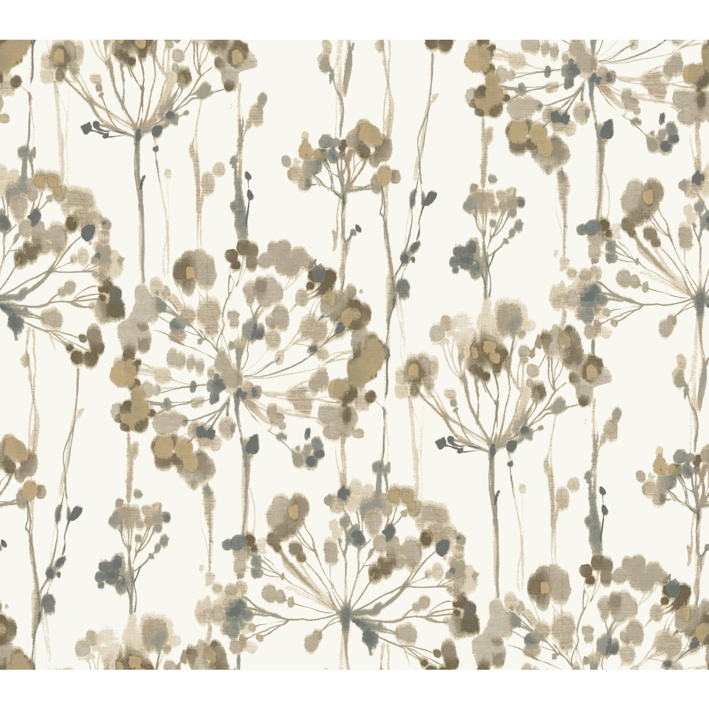York Wallcoverings Candice Olson Decadence II Flourish Taupe Metallic Wallpaper  Florals and Flowers Whites and Off-Whites   - CN2103