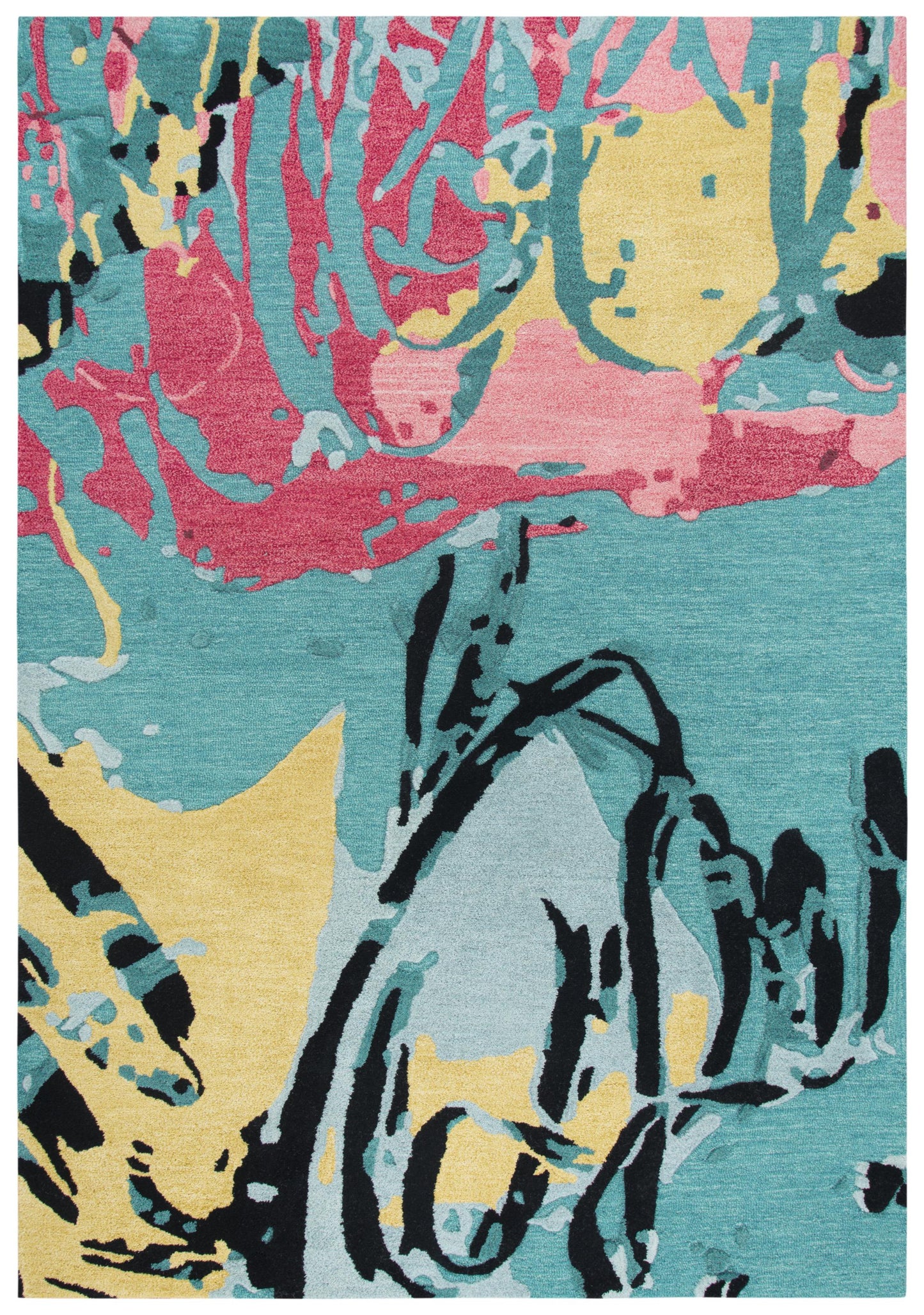 5' x 8' rug with a modern geometric pattern