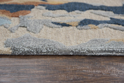 Connie Post rug, mid-century modern, 5' x 8'.