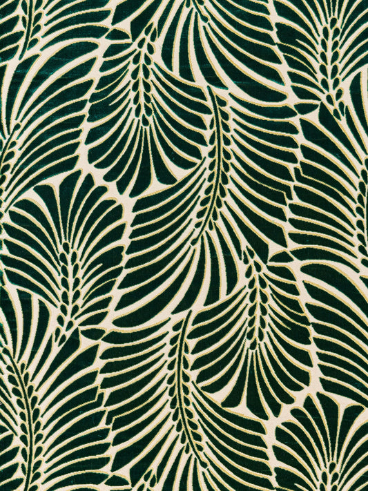 SCALAMANDRE  PLUMES SILK VELVET FABRIC VIRIDIAN   - CN 00011523