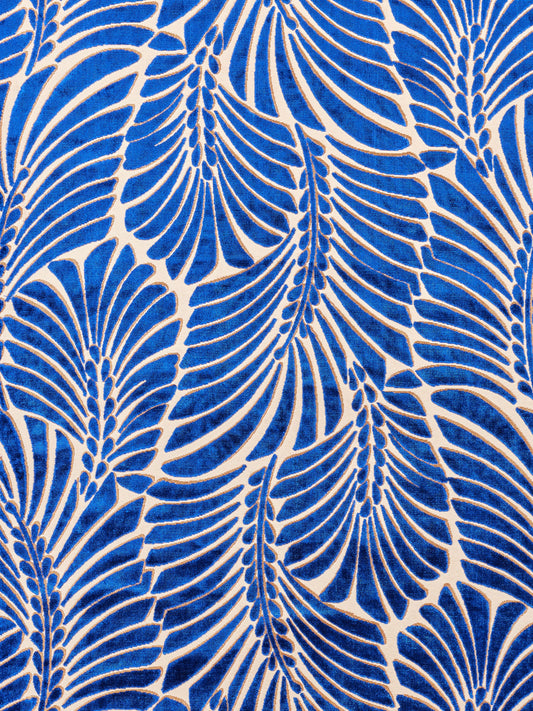 SCALAMANDRE  PLUMES SILK VELVET FABRIC SAPPHIRE   - CN 00021523