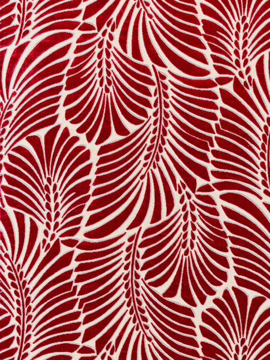 SCALAMANDRE  PLUMES SILK VELVET FABRIC CERISE   - CN 00031523