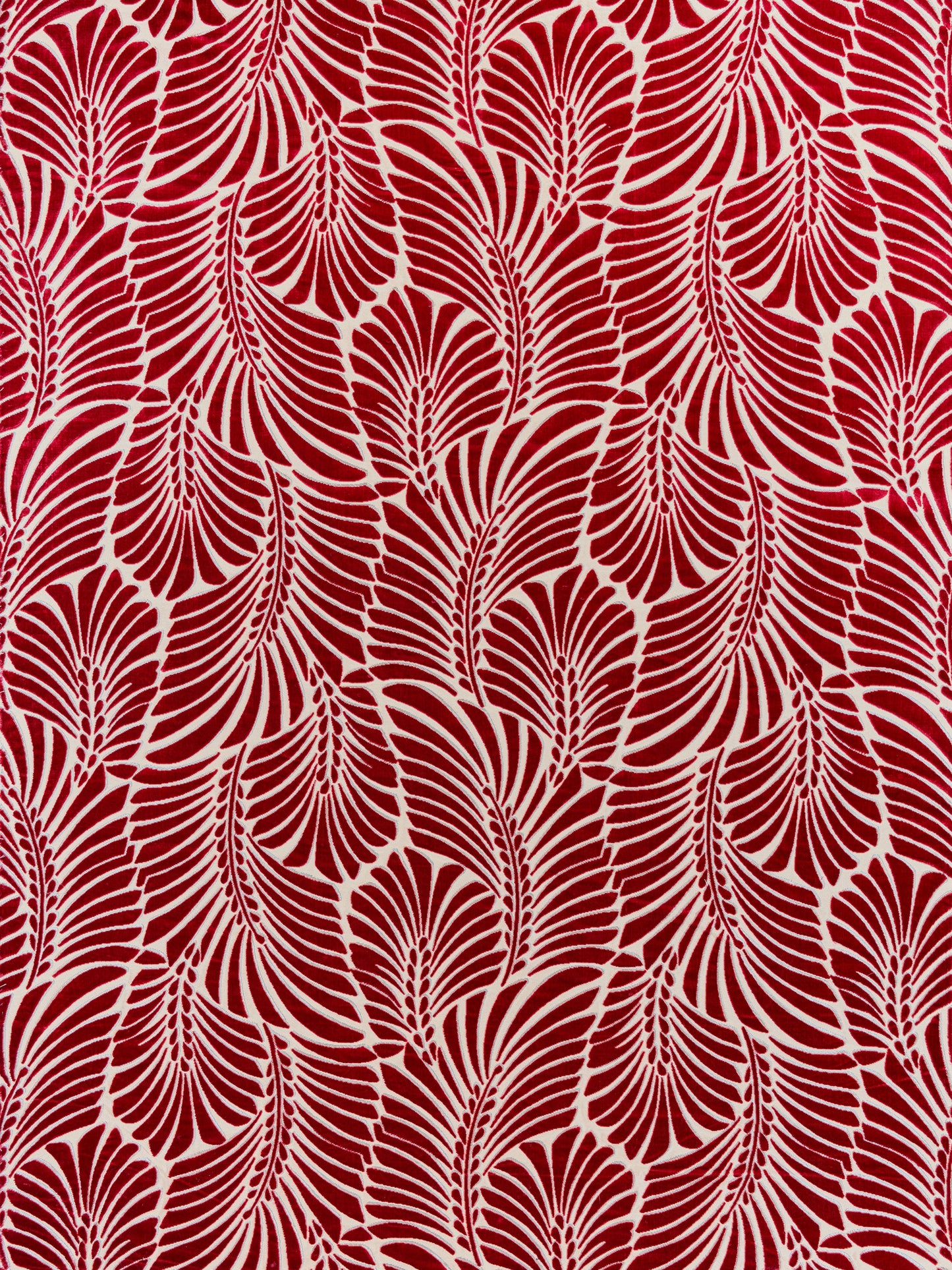 SCALAMANDRE  PLUMES SILK VELVET FABRIC CERISE   - CN 00031523 NEW SKU # CN15230003