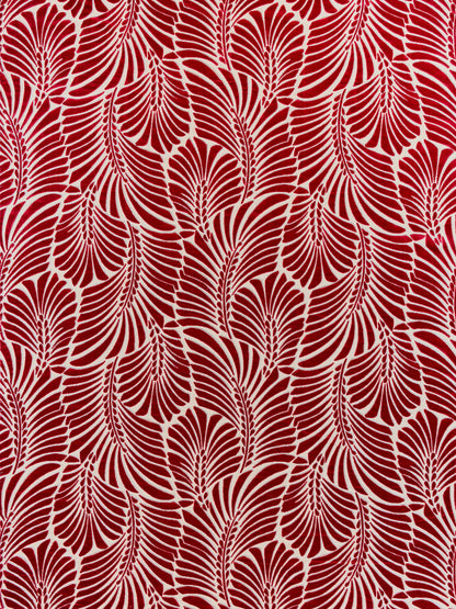 SCALAMANDRE  PLUMES SILK VELVET FABRIC CERISE   - CN 00031523 NEW SKU # CN15230003