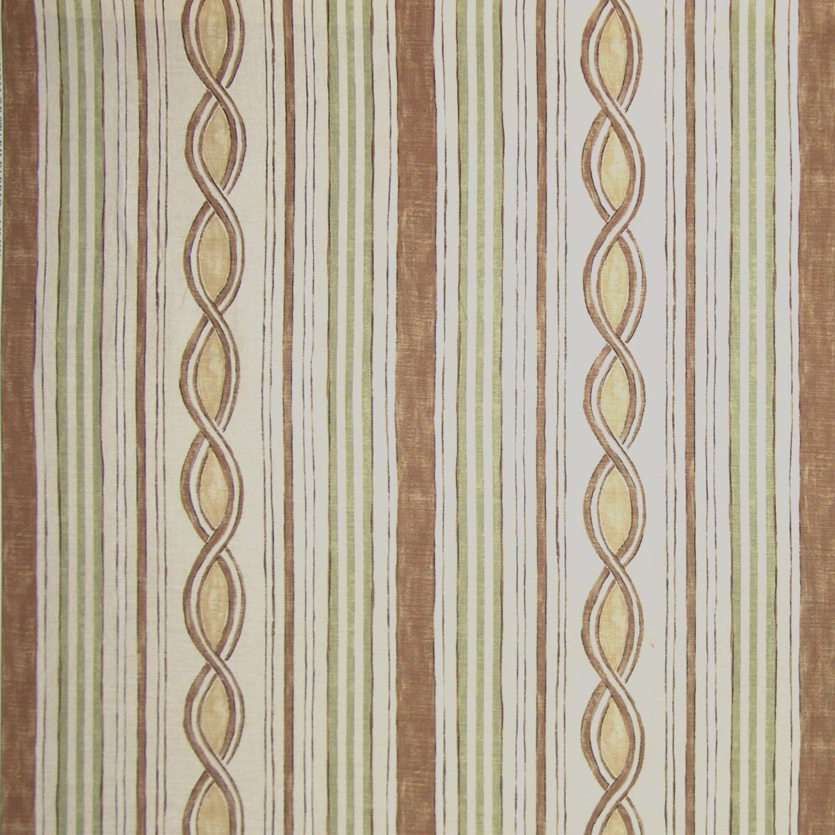 SCALAMANDRE OUTLET  FABRIC GRAFTON STRIPE  FABRIC BROWN, GREEN   - CN 0003AL03