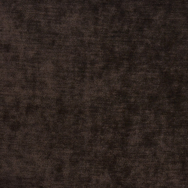 Dark brown chenille fabric texture with plush, soft pile; ideal for upholstery or apparel.