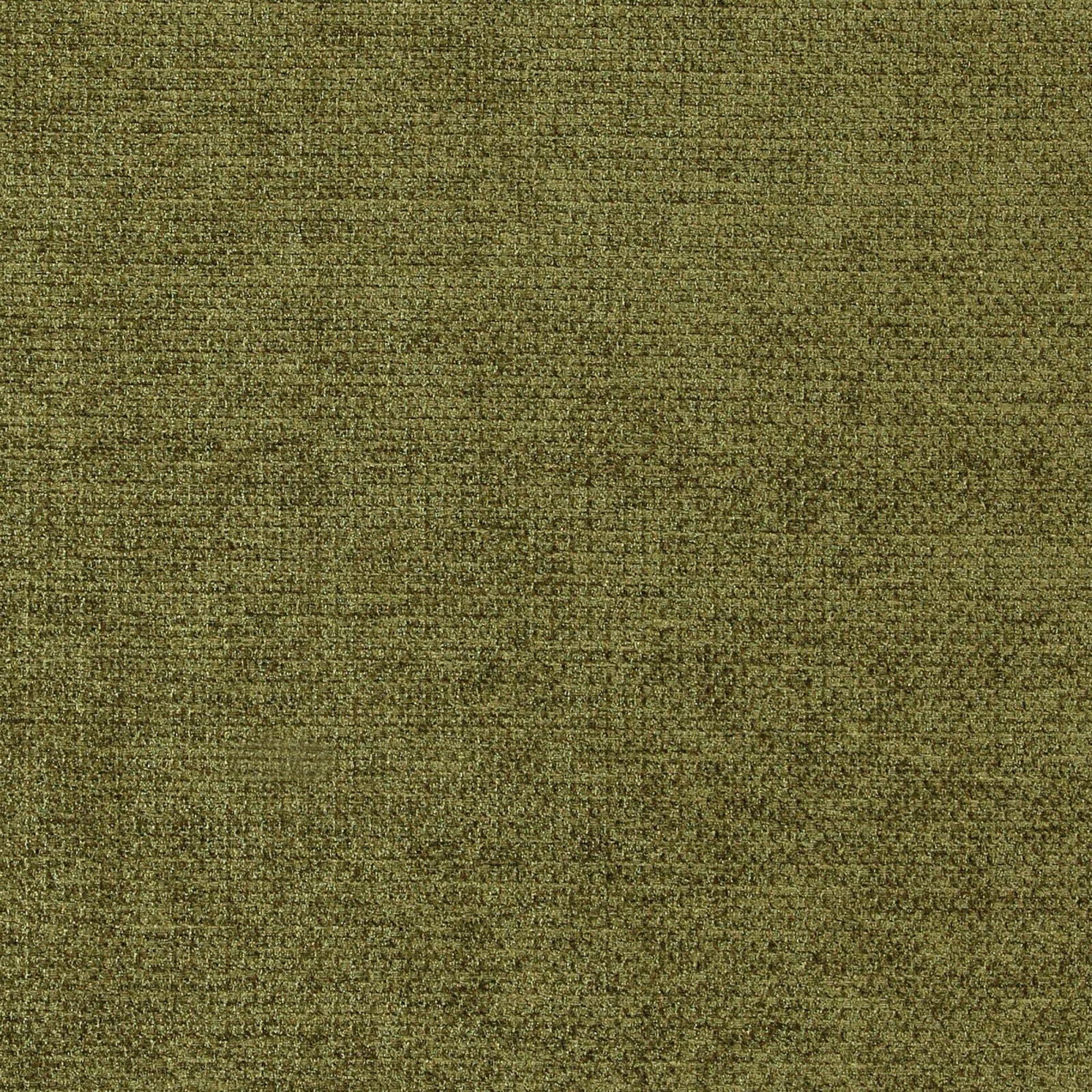 Olive green textured fabric swatch with dense weave & rugged utility style for upholstery & apparel.