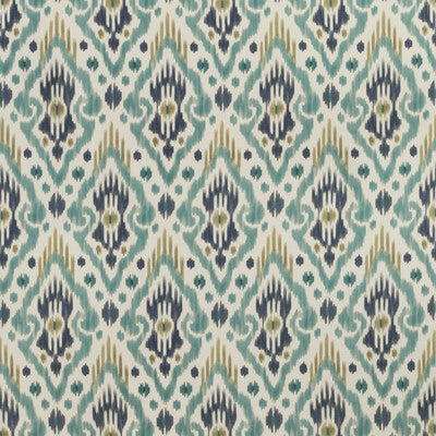 KRAVET BASICS PRINT IKAT/SOUTHWEST/KILIMS WHITE,TEAL,INDIGO   - CONQUET.515.0