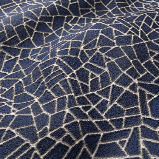 JF Fabrics CONTEST 69 Fabric Abstract, Geometric, Contemporary, Modern Blue, Navy, Midnight  Velvet - 8999369 J9181