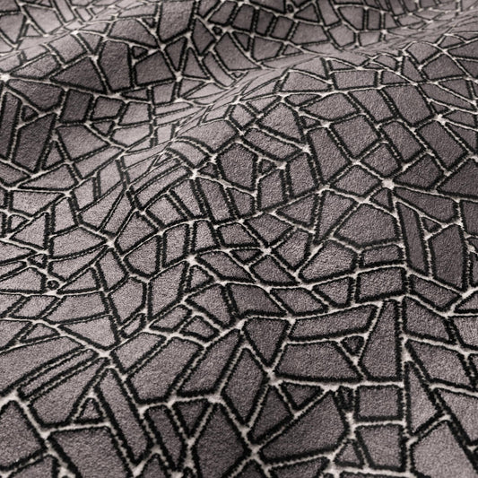 JF Fabrics CONTEST 99 Fabric Abstract, Geometric, Contemporary, Modern Grey  Velvet - 8999399 J9181