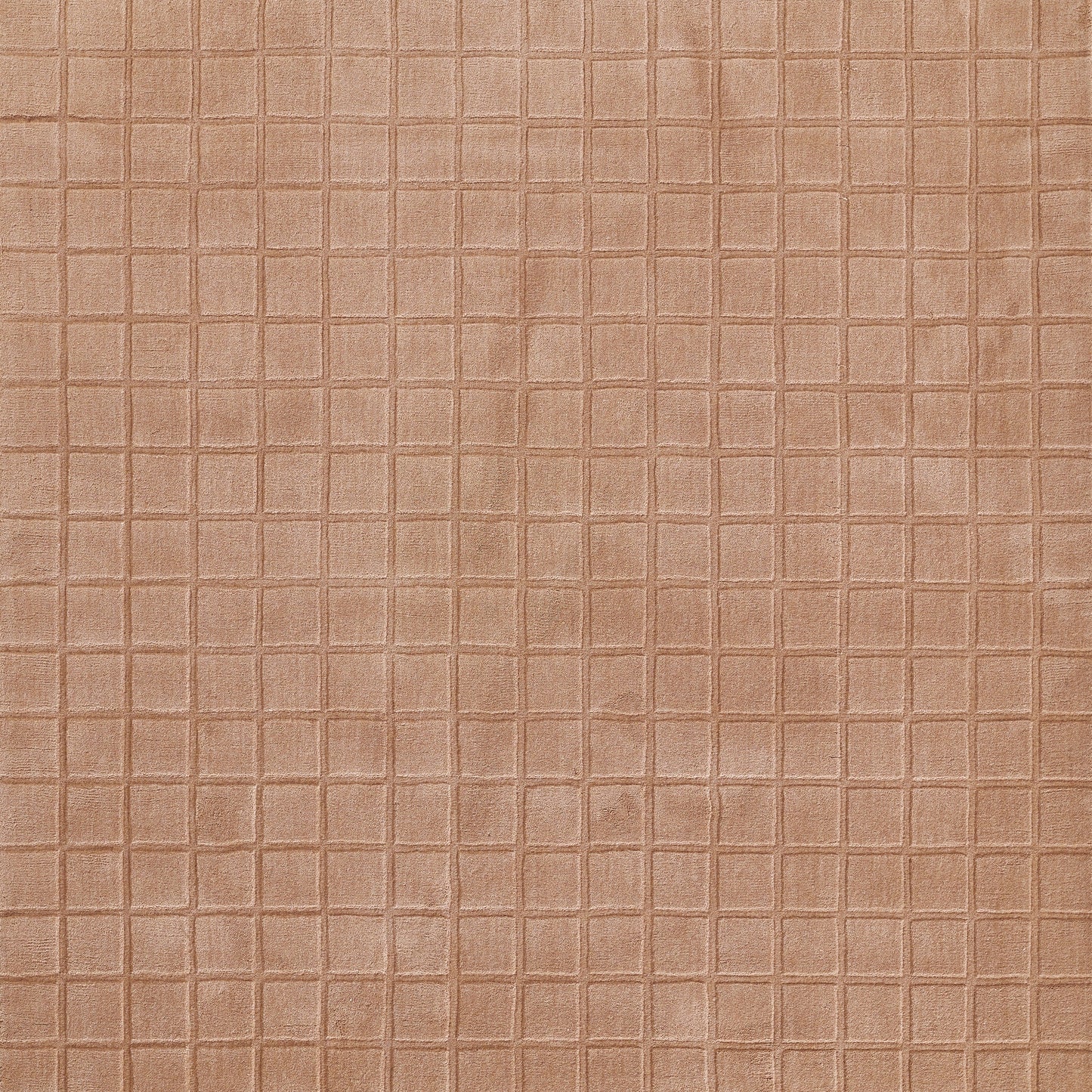 Beige grid-embossed faux leather texture with square pattern and subtle shading.