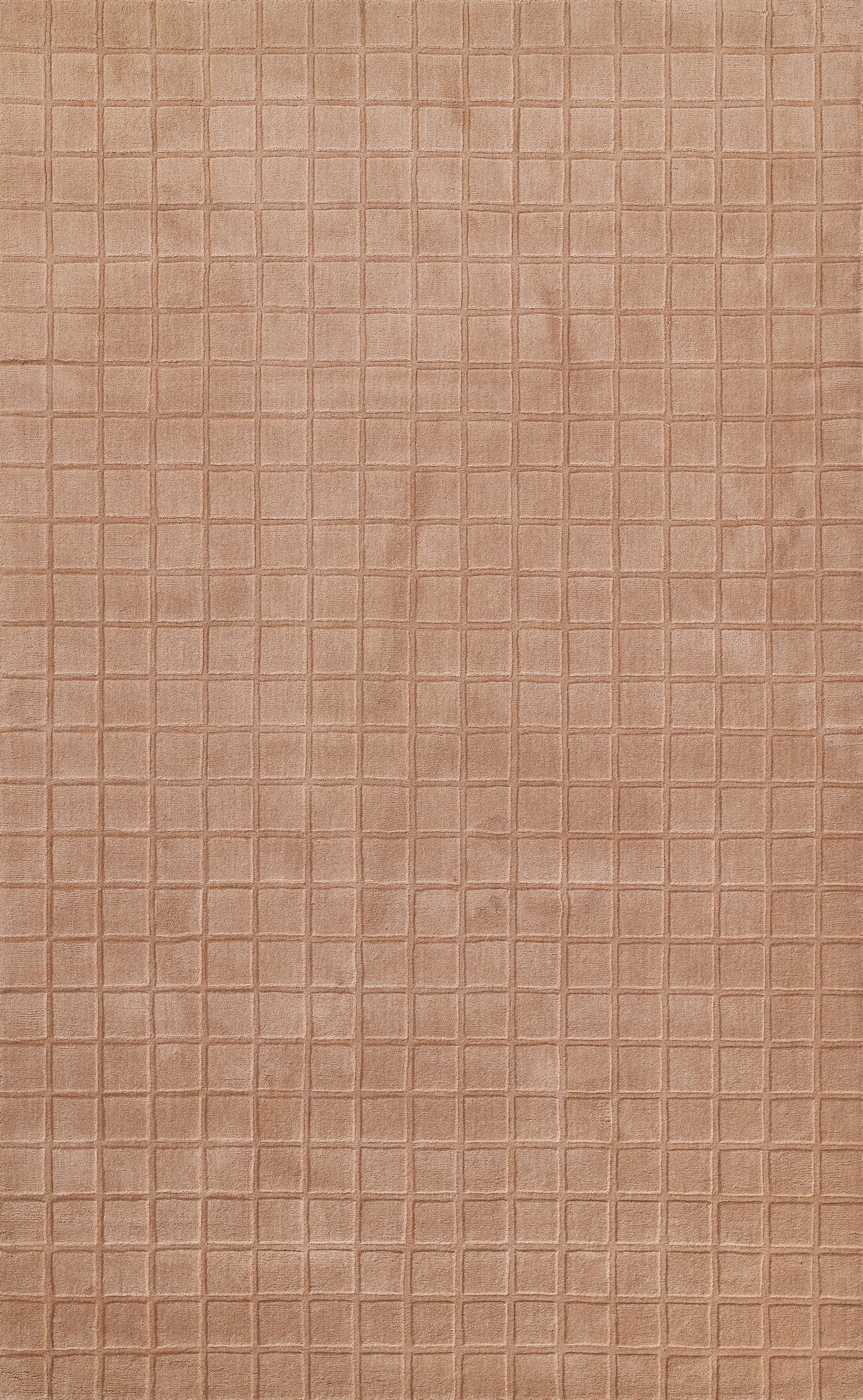 Tan-brown leather with an embossed small square grid pattern for a textured premium look.