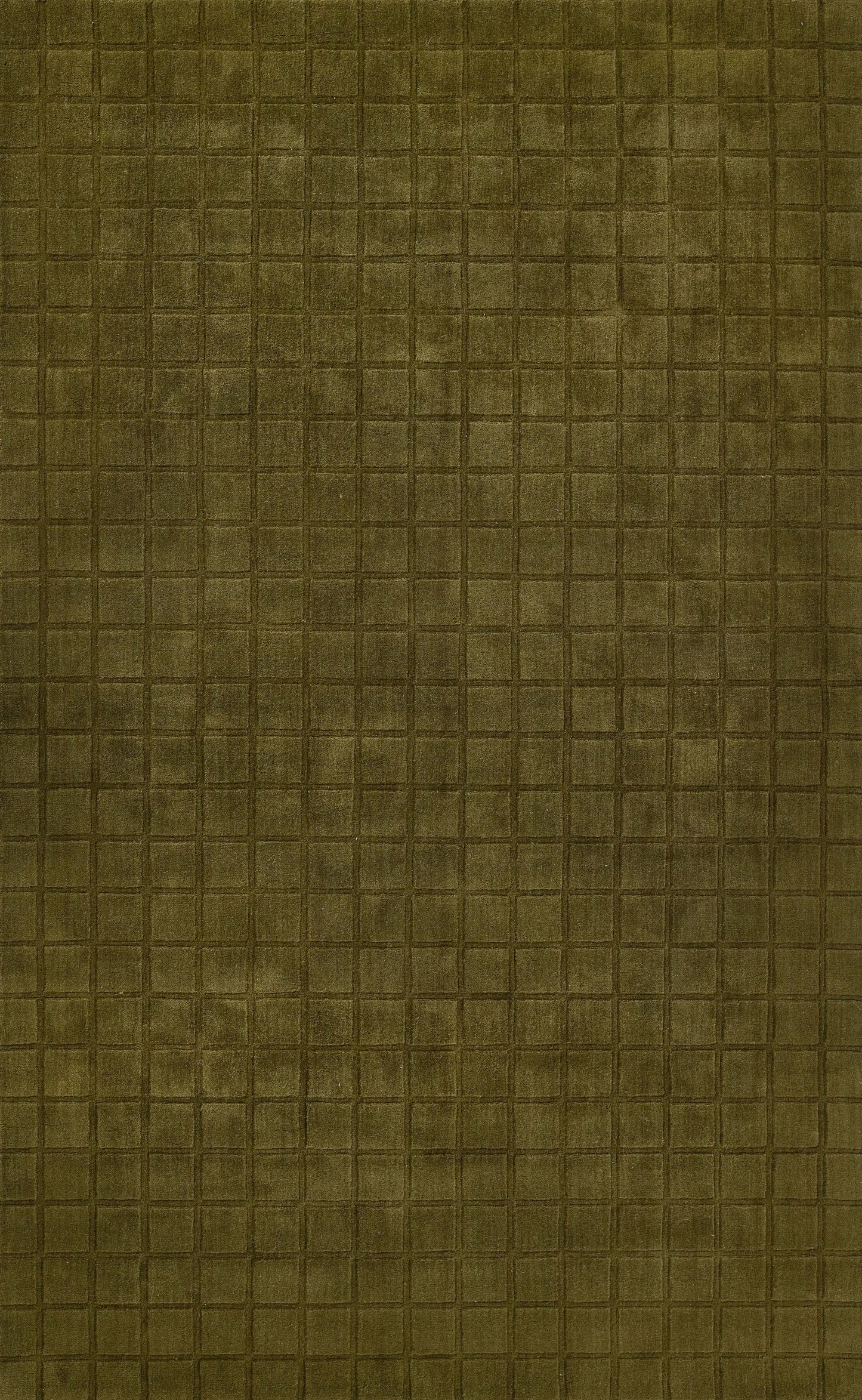 Olive green faux leather with a square grid quilted texture.