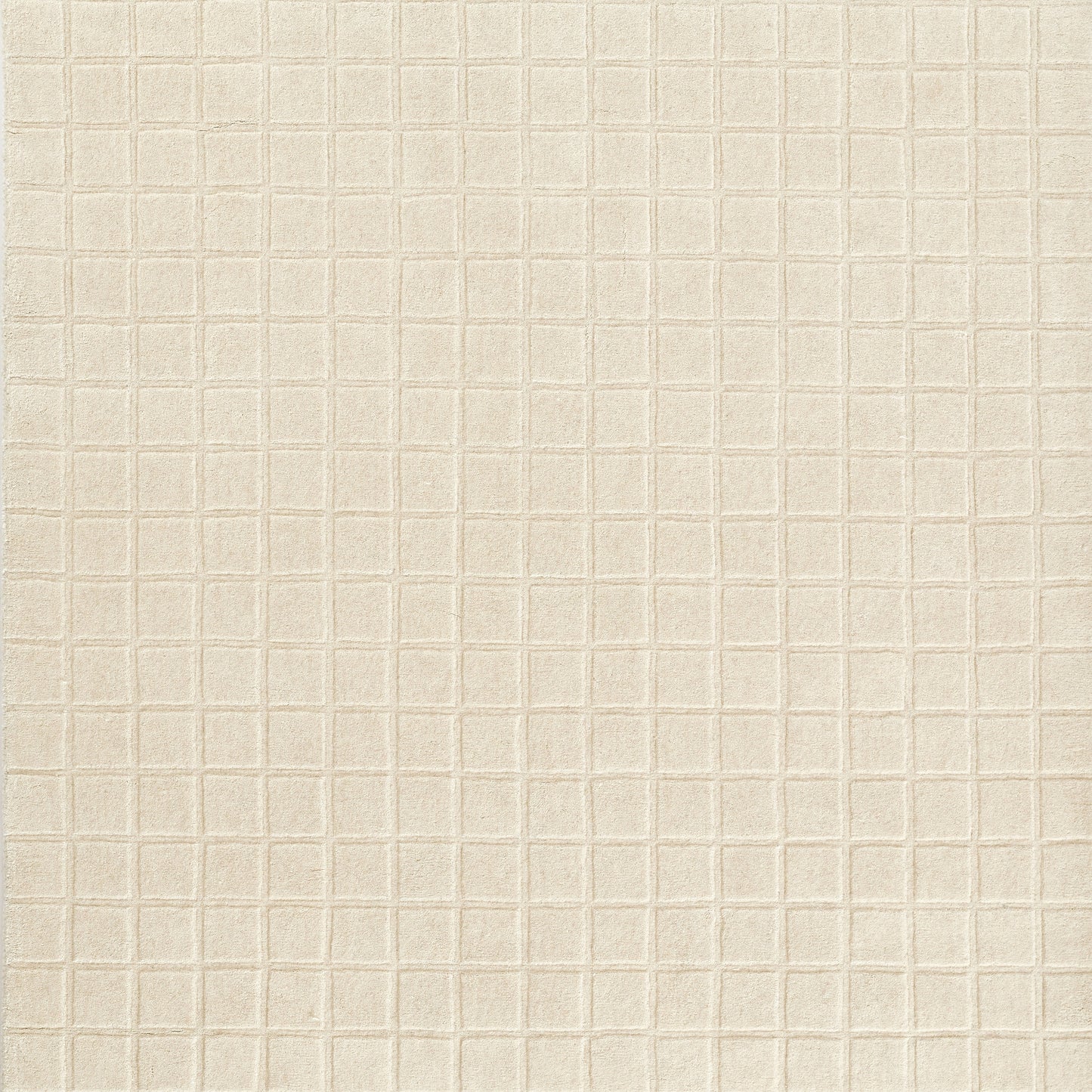 Beige grid-textured wallpaper with small square pattern; neutral, matte finish, versatile for walls.