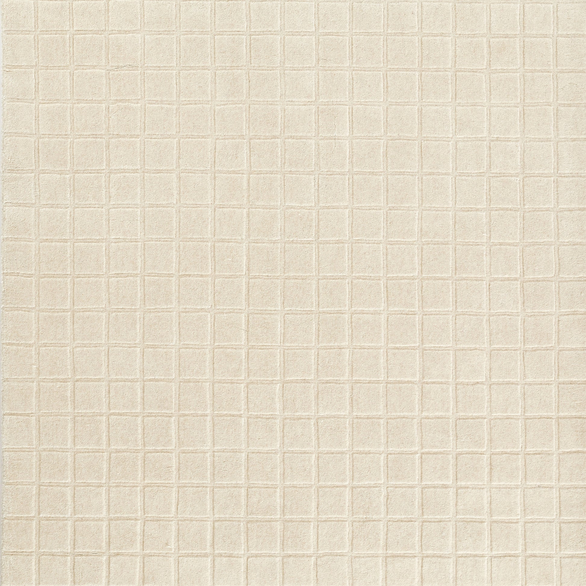 Beige grid-textured wallpaper with small square pattern; neutral, matte finish, versatile for walls.
