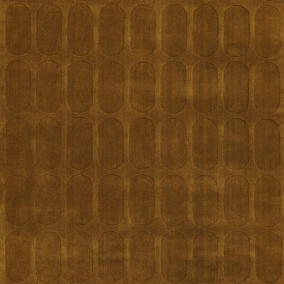 Warm brown rug with an embossed repeating oval grid pattern; 7'10" x 10'.