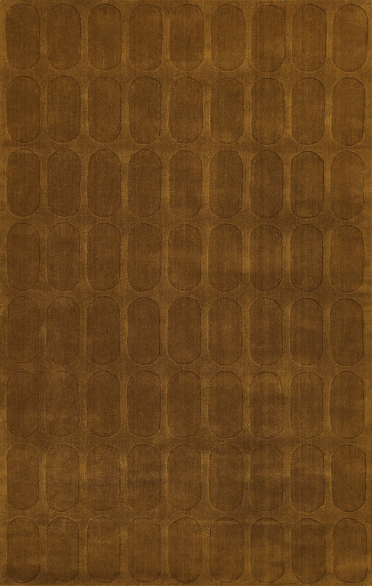 Brown rug, 6' x 9', with a textured surface.