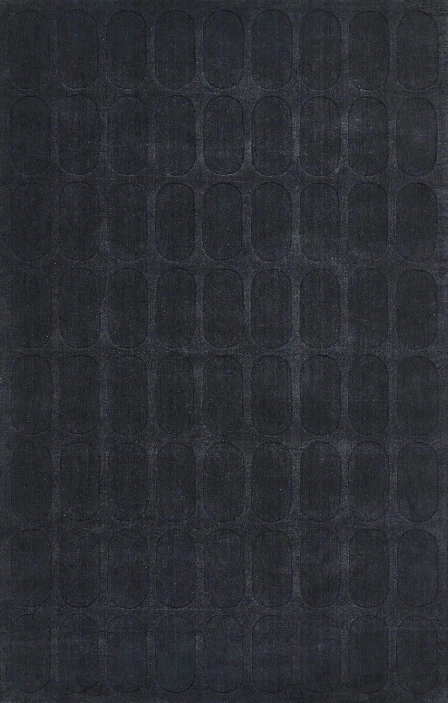 Dark navy textured faux leather with a repeating embossed oval grid pattern for a sleek, geometric look.