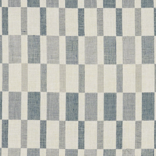 JF Fabrics CORALINE 62 Fabric Check, Plaid Blue, Grey, White  Jacquard - 9286362 J9391