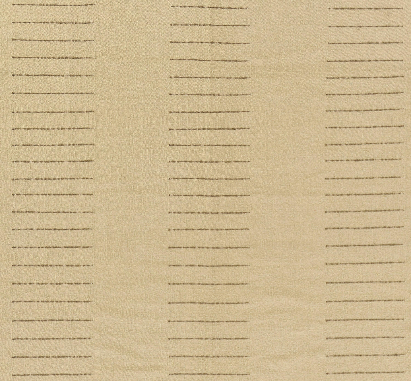 Ivory area rug featuring vertical columns of brown dash lines on a beige background; modern geometric pattern.