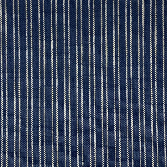 JF Fabrics Bella Dura Home COTTAGE 69 Fabric Stripe Navy, White  Linen Texture, Outdoor - 9057869 J9411