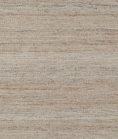 Natural beige flat-weave rug with textured jute fibers.