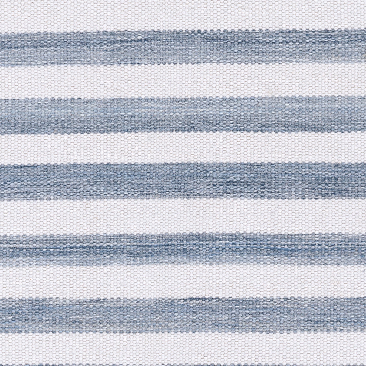 Blue and white striped woven textile with a textured weave; nautical throw.