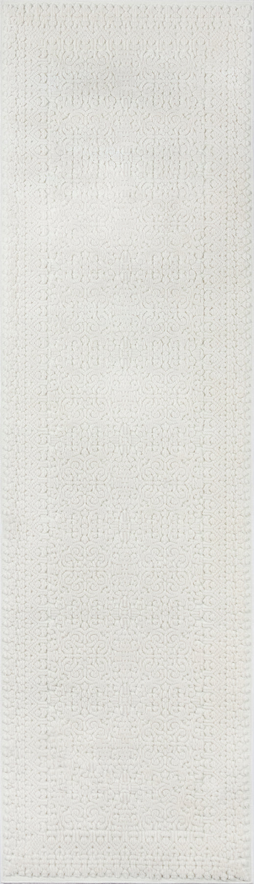 Ivory textured cotton fabric with subtle dotted weave; long rectangular swatch for towel or throw.
