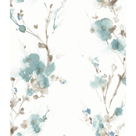 York Wallcoverings Best Sellers Teal Charm Wallpaper  Botanical Browns   - CP1205