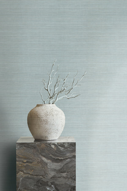 York Wallcoverings Designer Resource Monarch Silk Stonewashed Wallpaper  Weaves Blues   - CR9243N