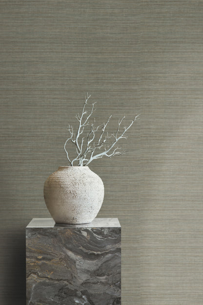 York Wallcoverings Grasscloth II Monarch Silk Sage Wallpaper  Weaves Greens   - CR9248N