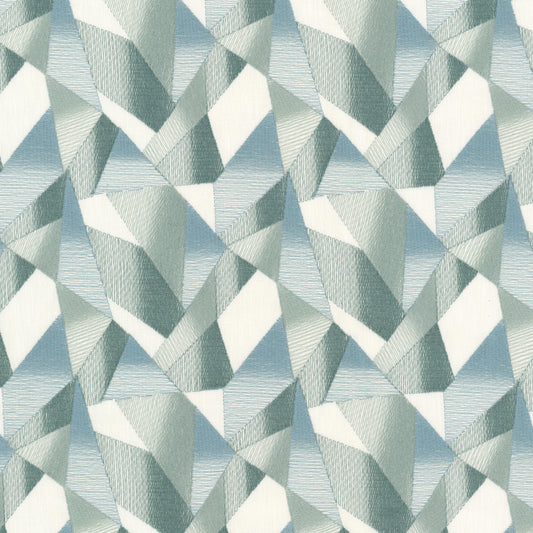 STOUT TEXTILES  MULTIPURPOSE,EMBROIDERIES TRANSITIONAL,, GEOMETRIC SEAFOAM,SEAMIST   - CRET-1