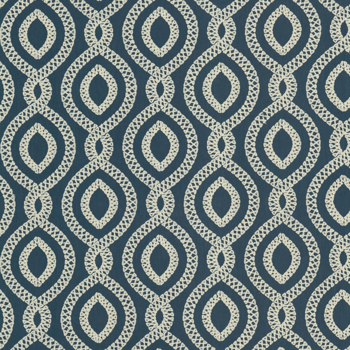 STOUT TEXTILES  MULTIPURPOSE,EMBROIDERIES TRADITIONAL, OGEE INDIGO,INK   - CREW-3