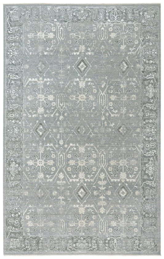 8' x 10' traditional rug with an ornate pattern.