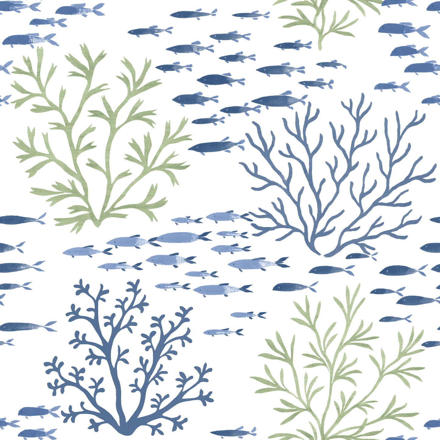 York Wallcoverings Blues II Marine Garden Green and Blue Wallpaper  Botanical Blues   - CV4404