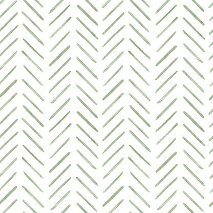 York Wallcoverings Earthy Tones Painted Herringbone Green Wallpaper   Green   - CV4452