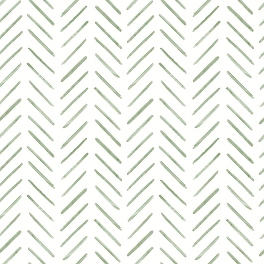 York Wallcoverings Water's Edge Resource Library Painted Herringbone Green Wallpaper   Greens   - CV4452