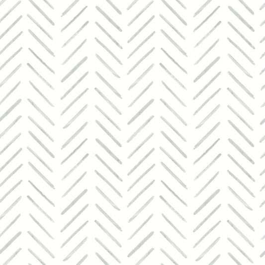 York Wallcoverings Blues II Painted Herringbone Grey Wallpaper  Small Prints Greys   - CV4453