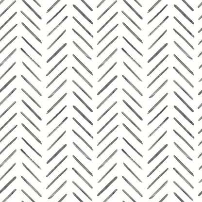 York Wallcoverings Water's Edge Resource Library Painted Herringbone Black Wallpaper Small Prints Small Prints Black   - CV4454