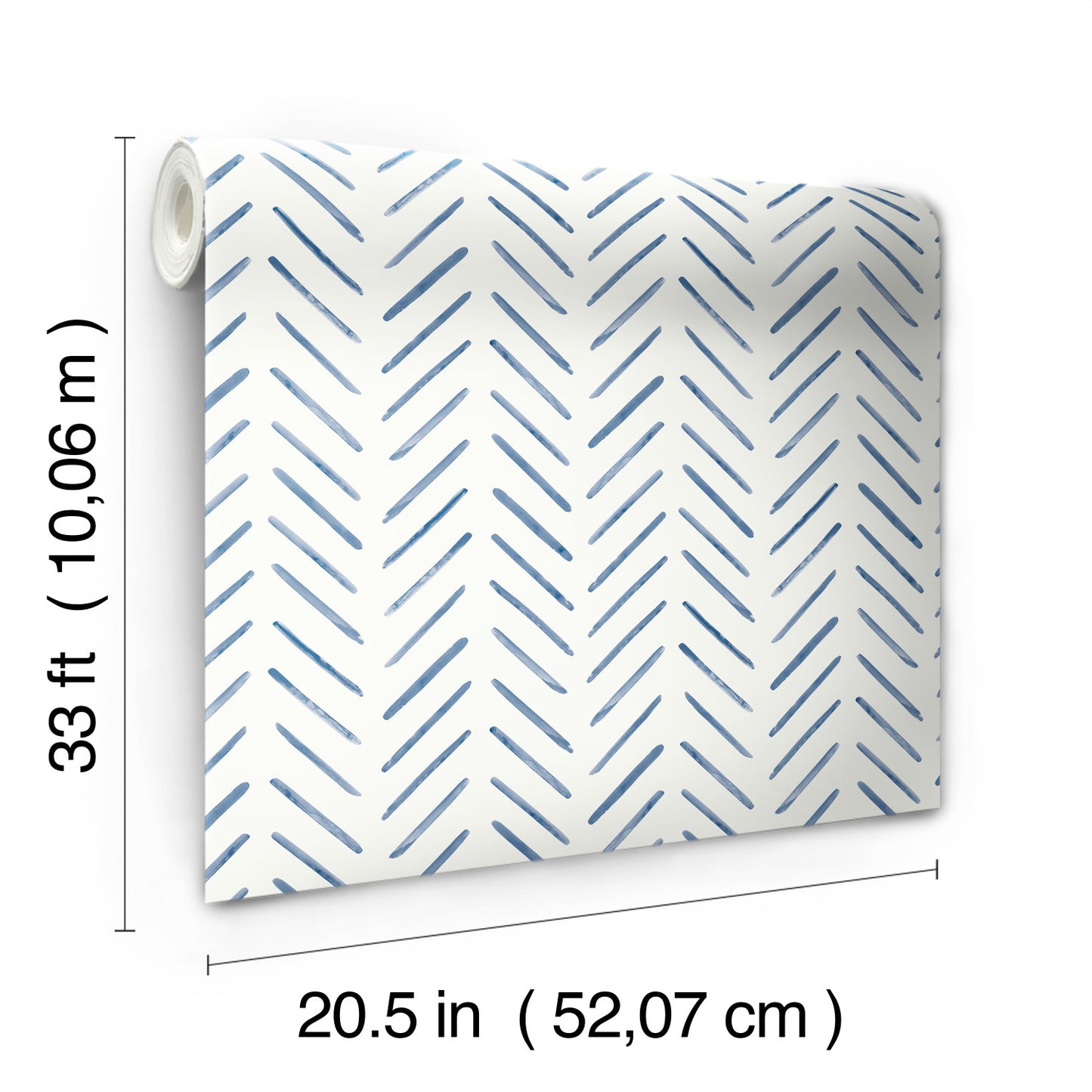 York Wallcoverings Blues II Painted Herringbone Navy Wallpaper Small Prints Small Prints Navy   - CV4455