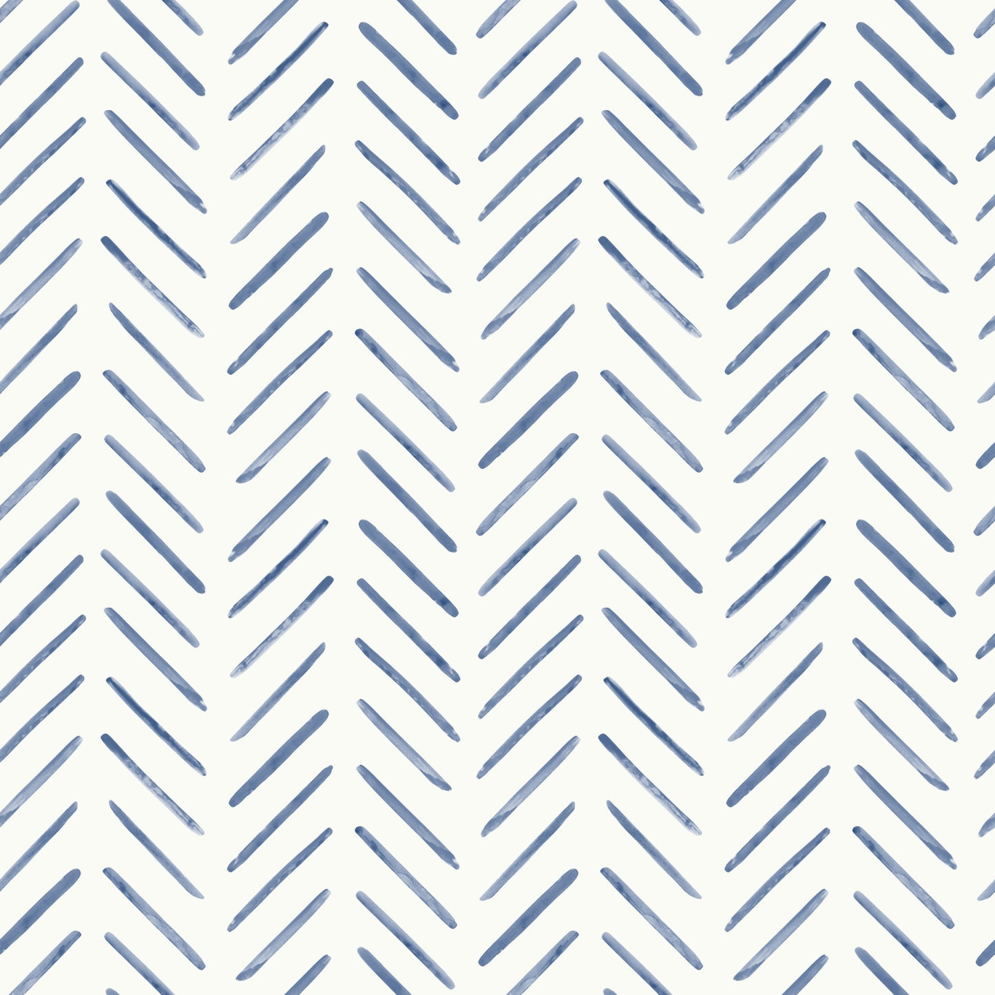 York Wallcoverings Water's Edge Resource Library Painted Herringbone Navy Wallpaper  Small Prints Blues   - CV4455