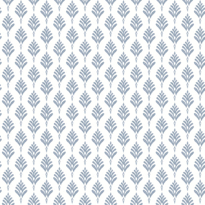 York Wallcoverings Water's Edge Resource Library French Scallop Blue Wallpaper  Small Prints Blues   - CV4459