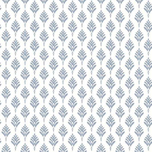 York Wallcoverings Water's Edge Resource Library French Scallop Blue Wallpaper  Small Prints Blues   - CV4459