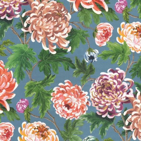 STOUT TEXTILES  MULTIPURPOSE,PRINT TRANSITIONAL,, FLORAL DRESDEN,SLATE   - CYPR-3